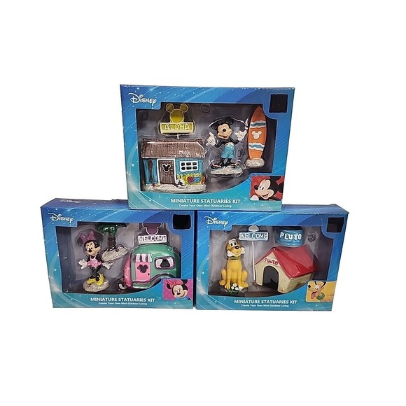 Disney Accents Disney Mickey Minnie Pluto Miniature Statuaries